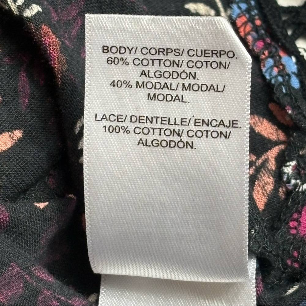 Lucky Brand Sleeveless Floral Top Size M Pullover Lace Accents Multicolor NEW - Picture 9 of 13